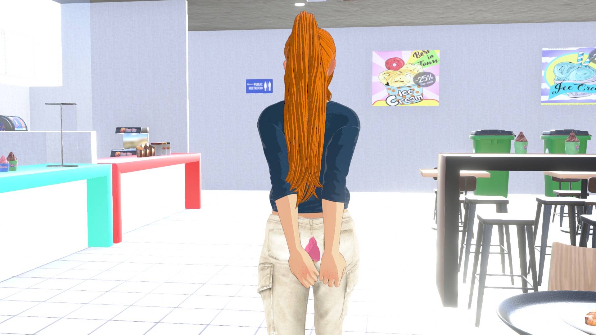 Chloe split her trousers