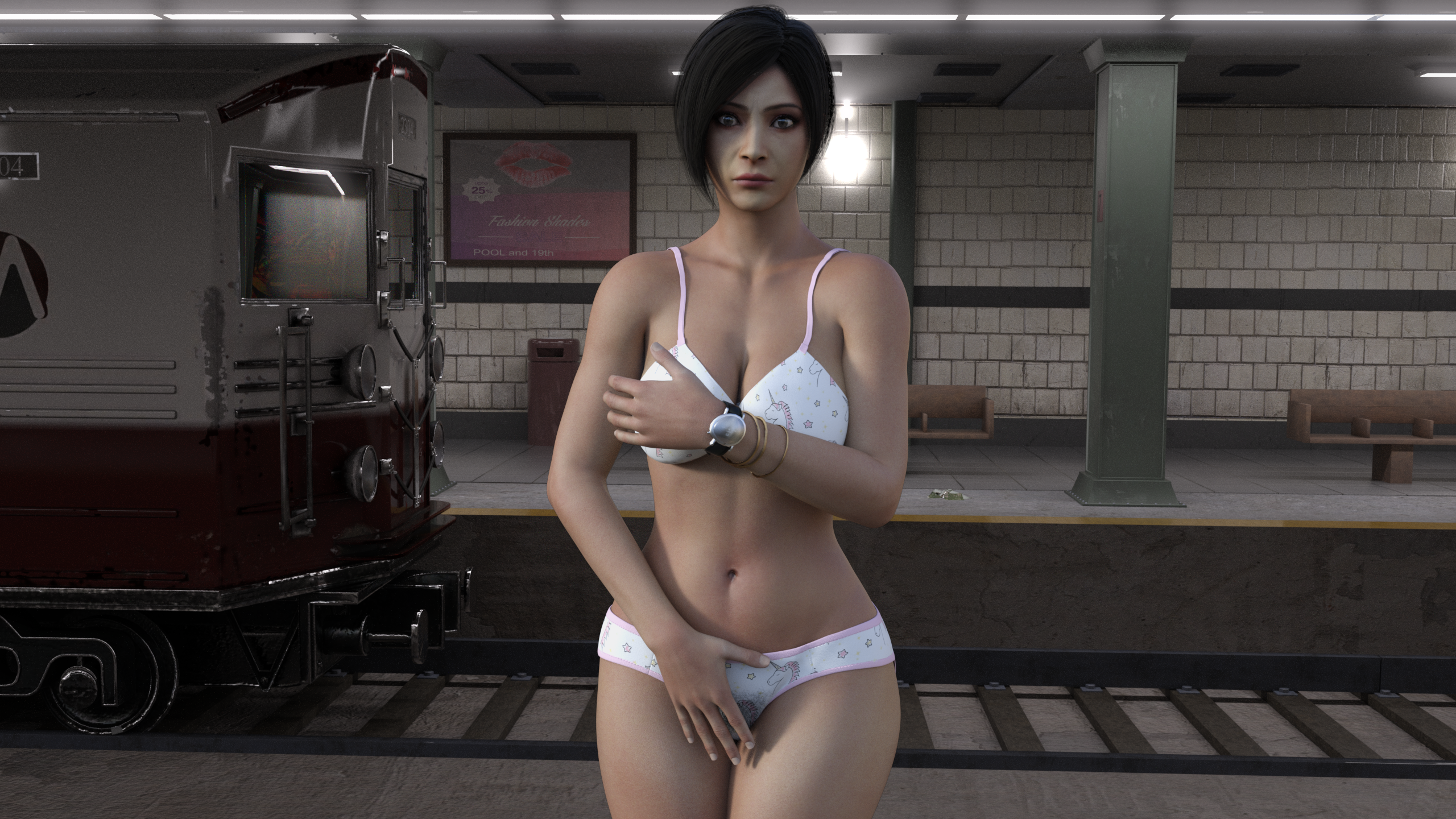 Ada Embarrassed in the Subway