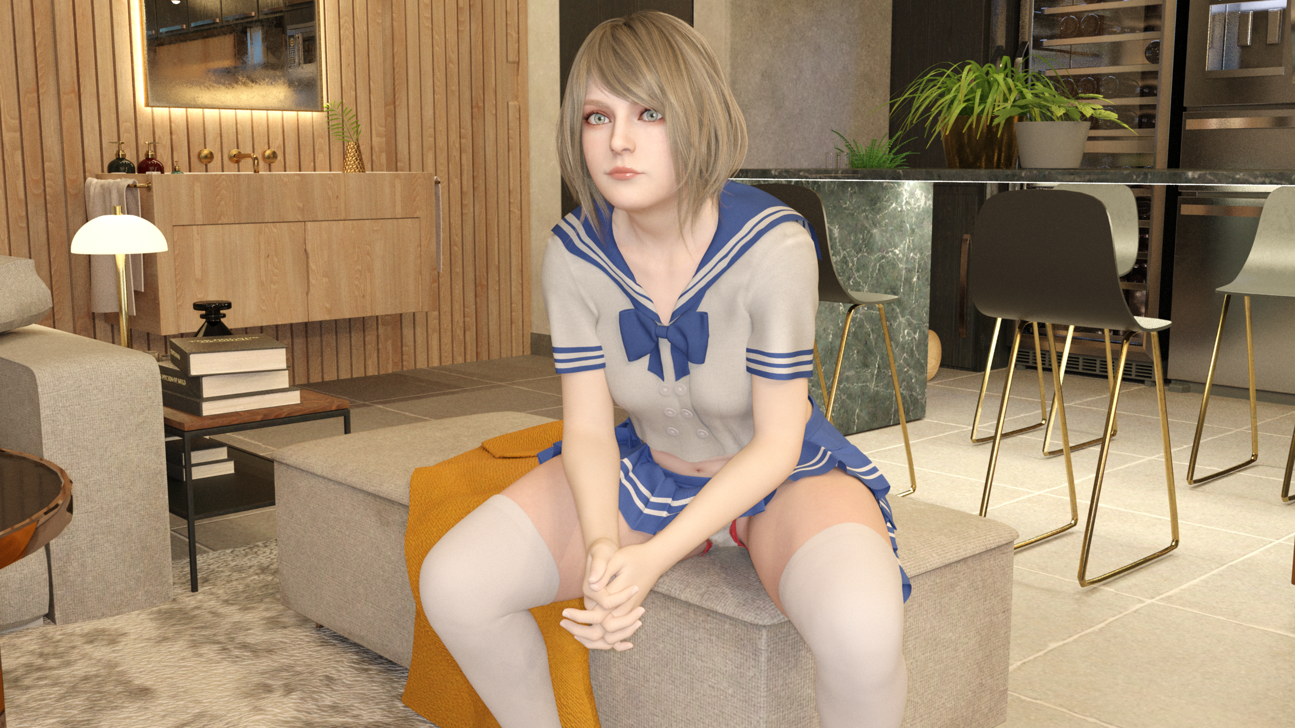 Ashley Schoolgirl Sitting