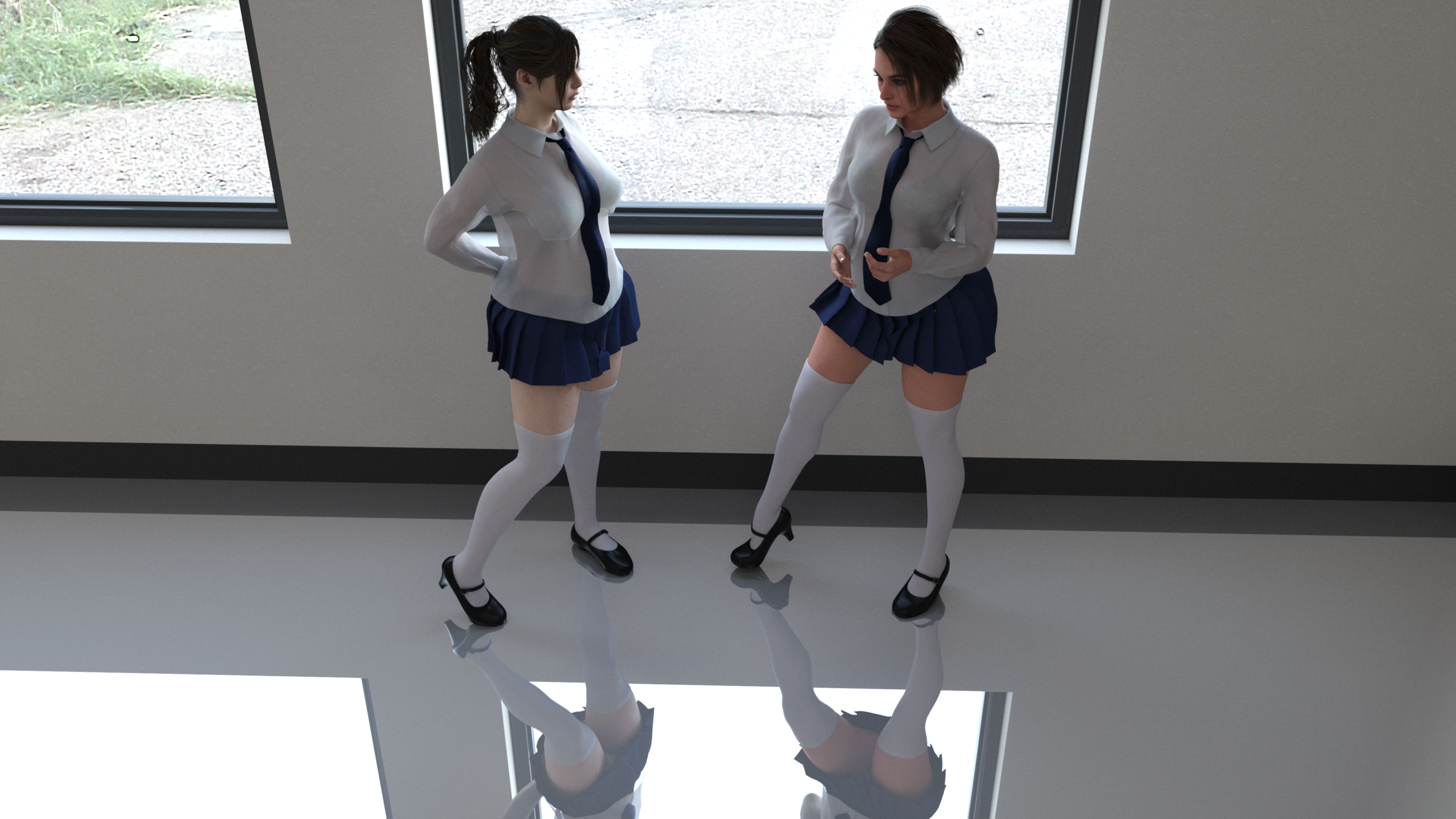 Claire & Jill at School