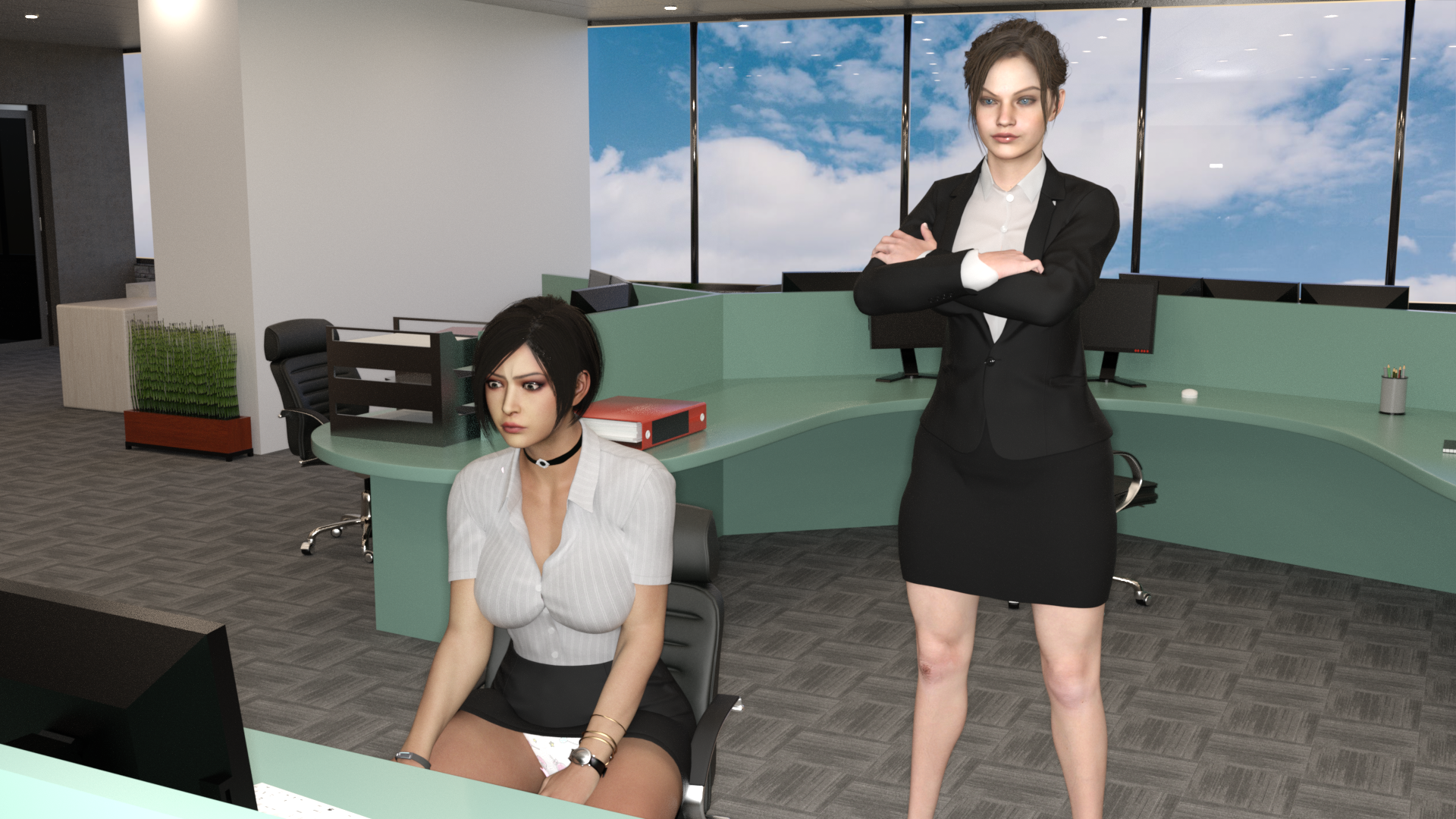 Claire and Ada in the office