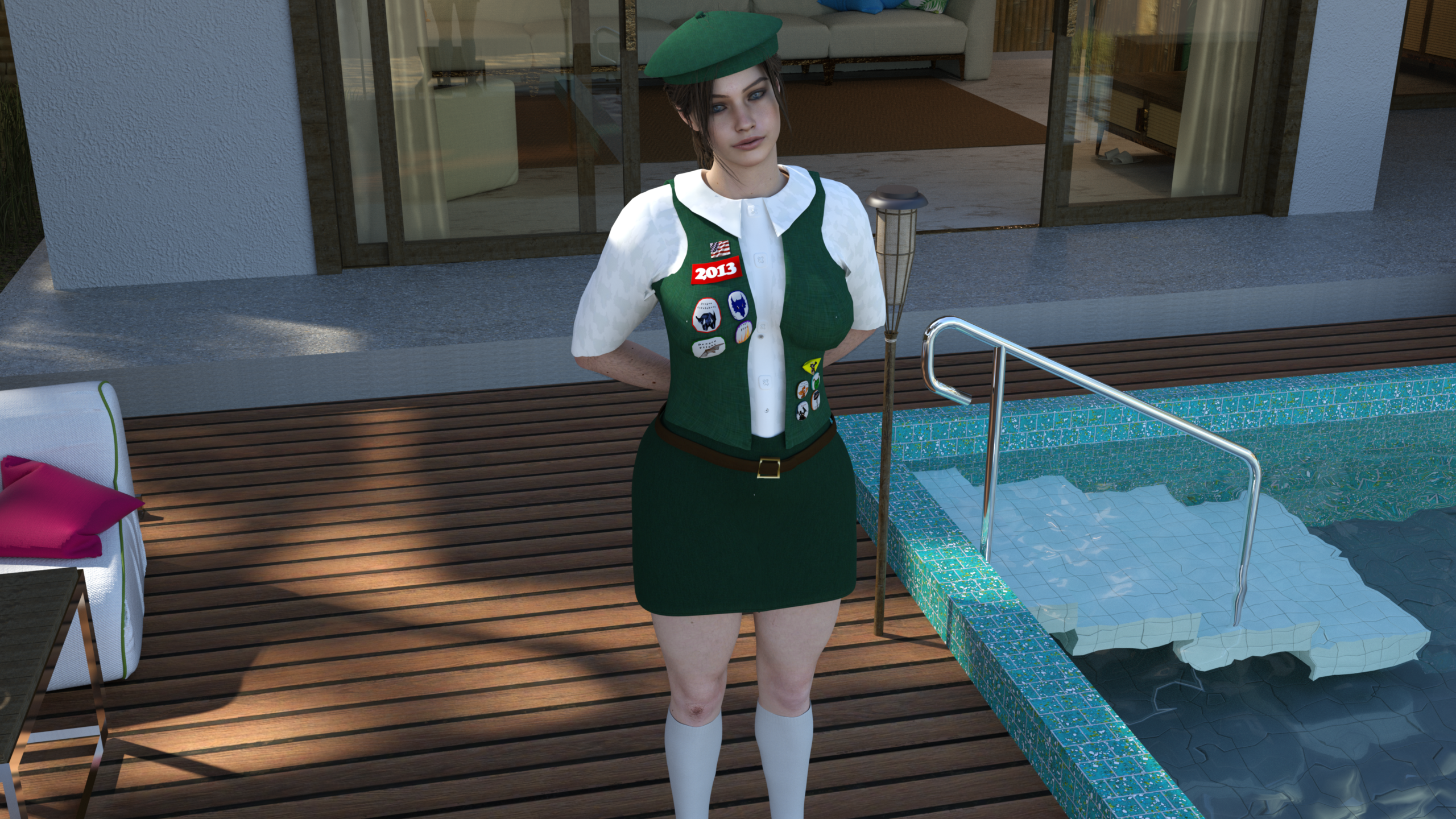 Claire selling cookies