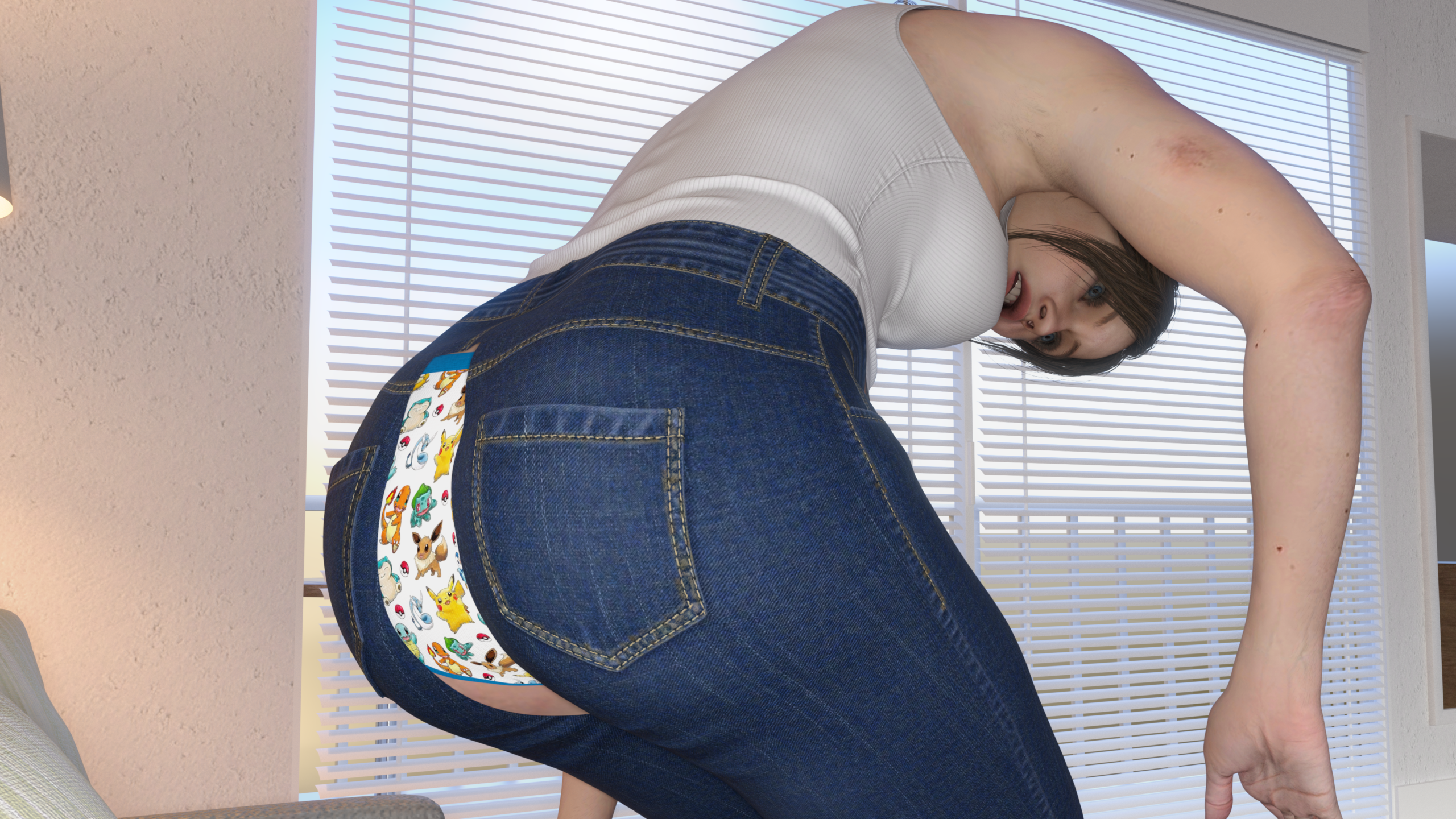 Claire split her jeans AGAIN