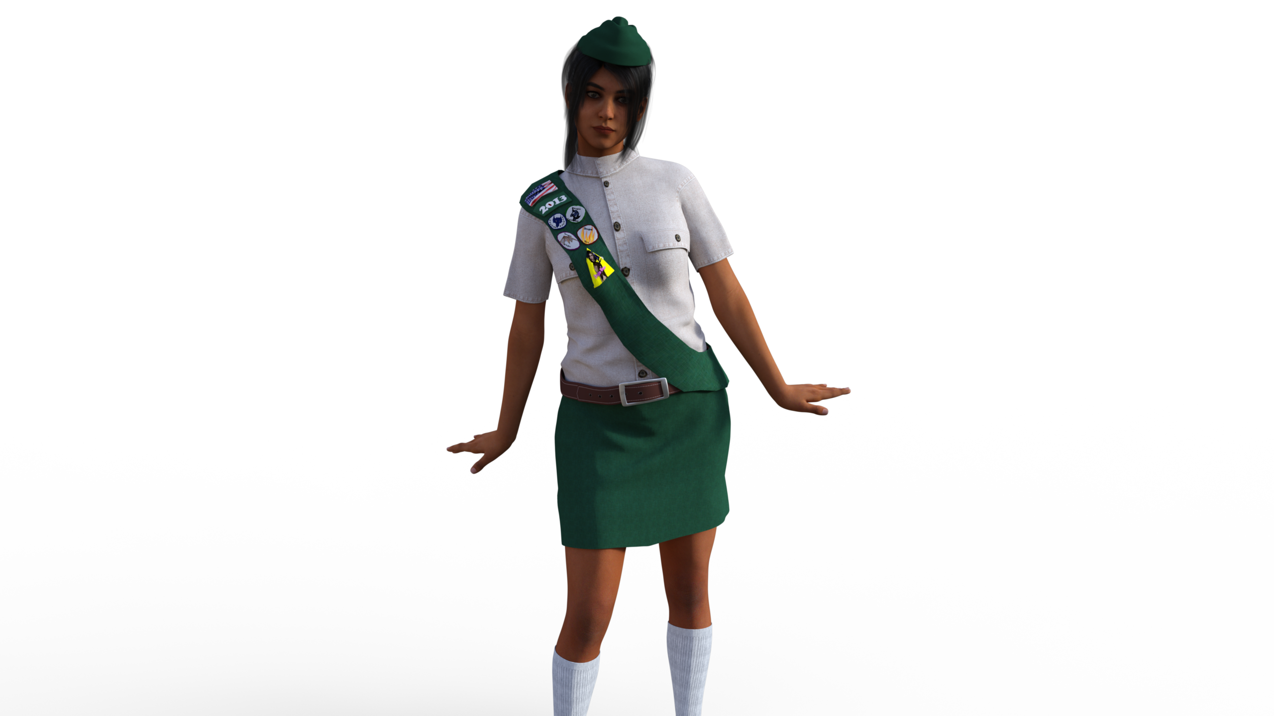 Kammy dressed as a Girl Scout