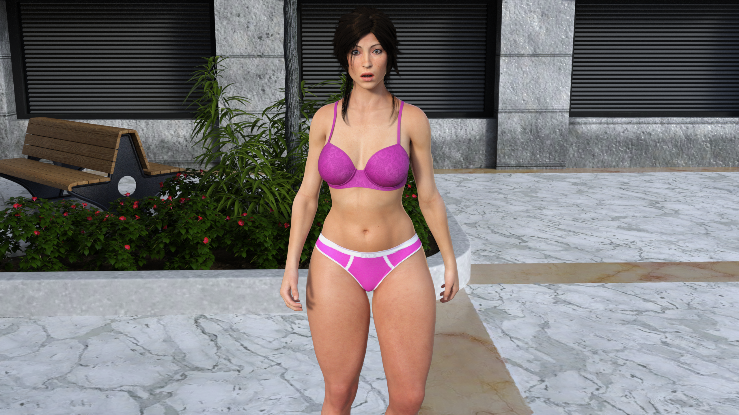 Lara caught in her underwear