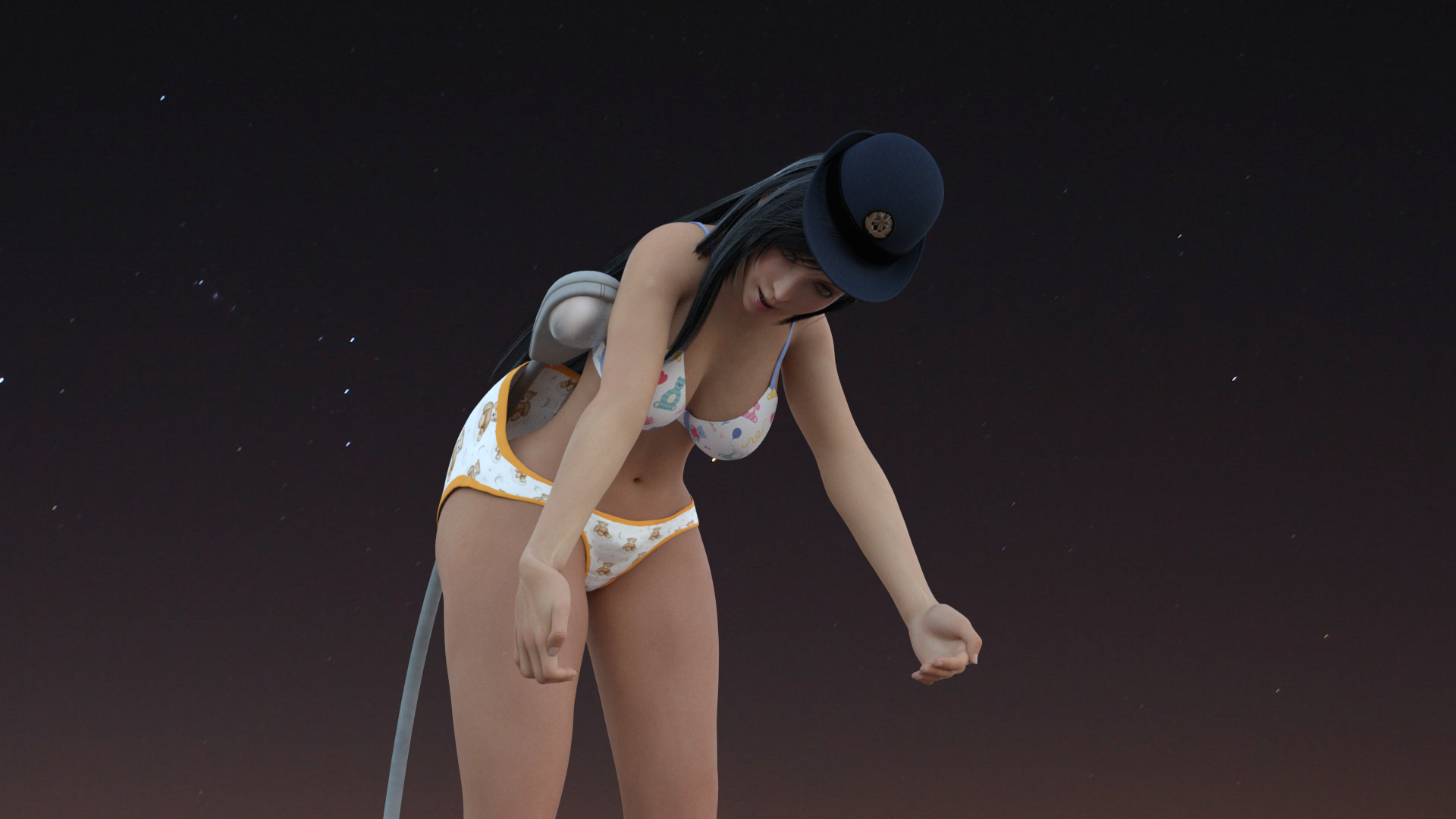 Tifa gets a hanging wedgie