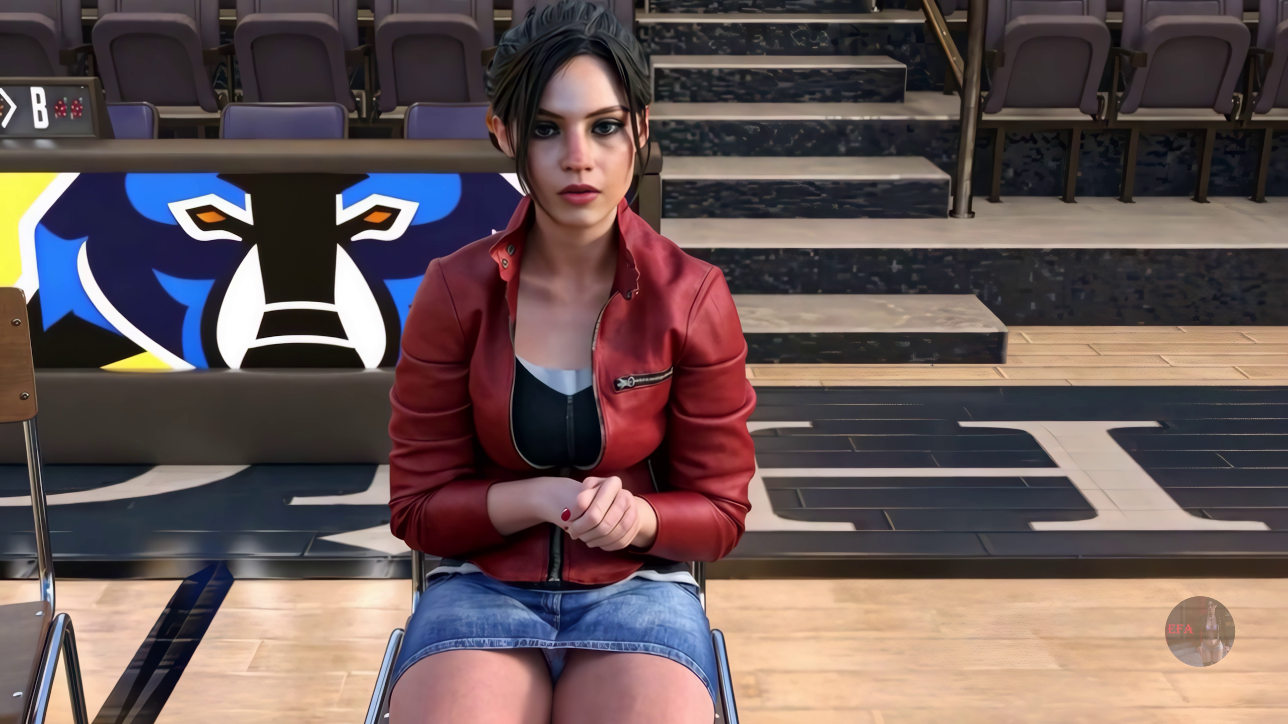 Claire accidentally reveals her knickers